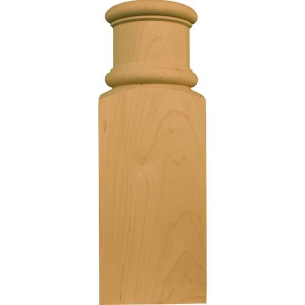 10 x 3 1/2 x 1 1/4 Lg. Half Round Plinth with Spool in Knotty Pine, Osborne Wood Products, Mfr#: 7200P